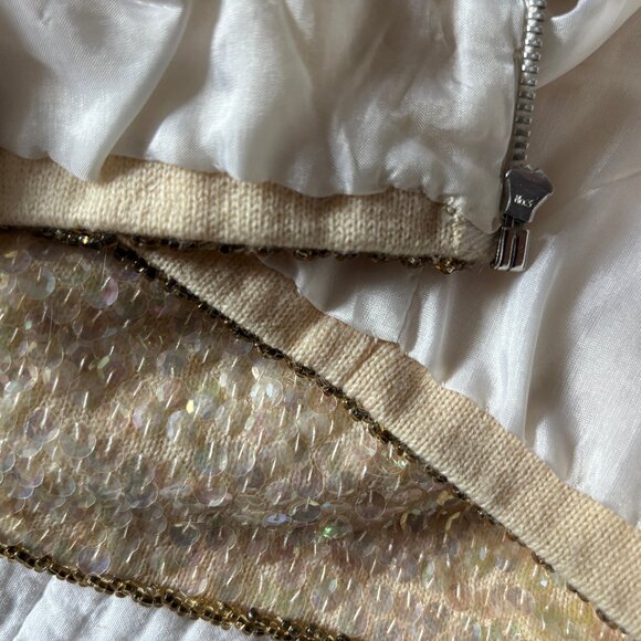 Amazing Iridescent Sequin Top with Jeweled Neckline - Vintage 50's-60's - Picture 14 of 14